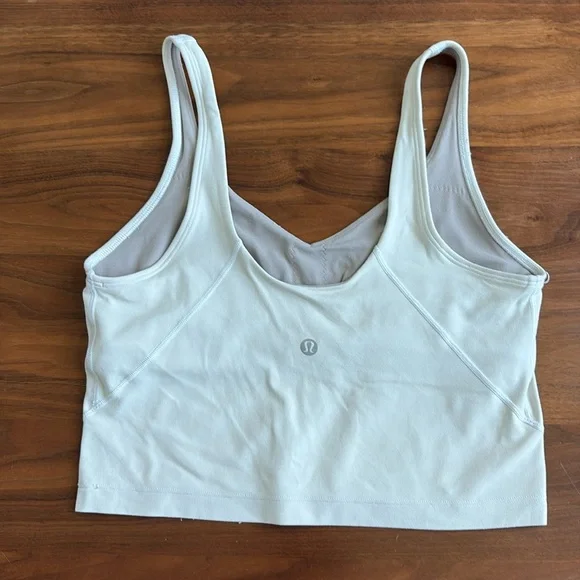 Lululemon Align Cropped Tank Top Pale Yellow With Built in Bra Size 8 - Picture 1 of 5